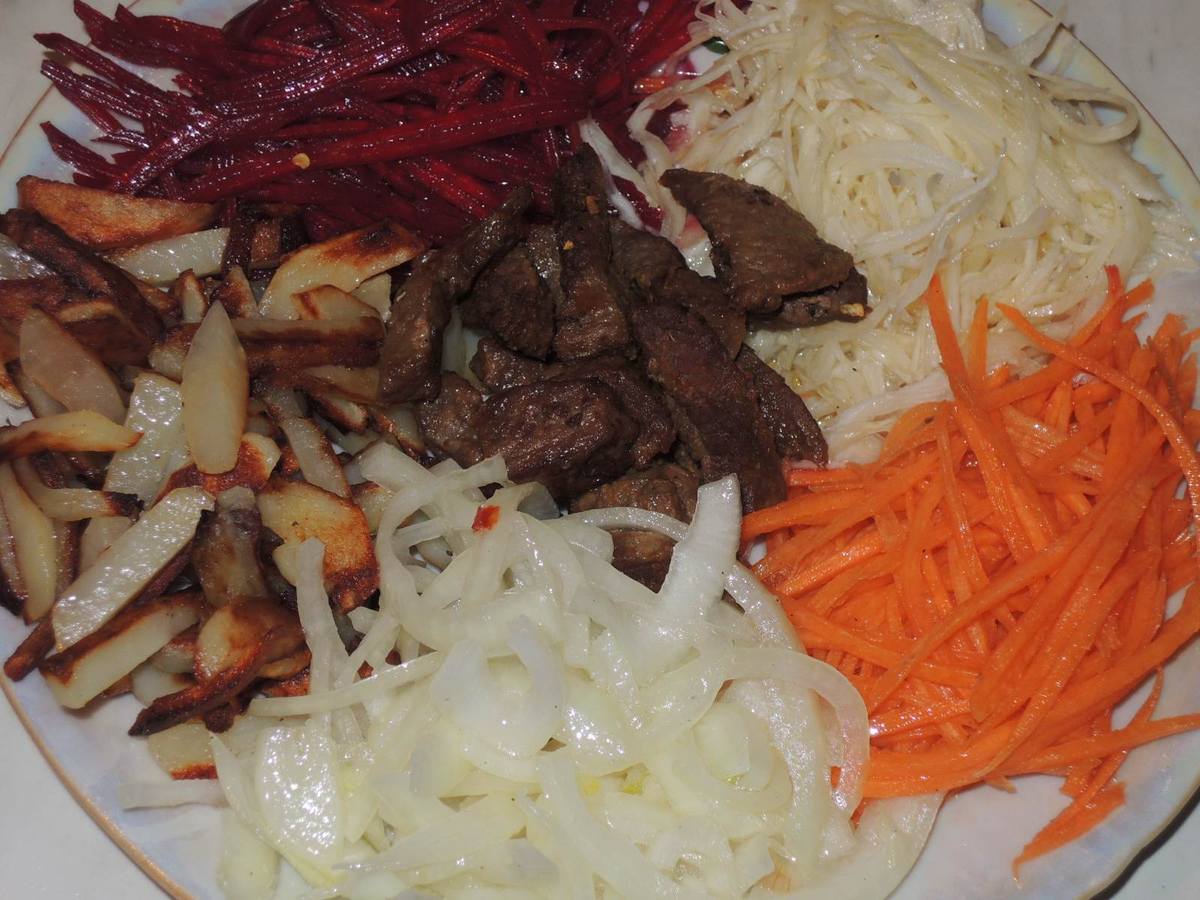 Чафан салат рецепт с говядиной фото пошагово
